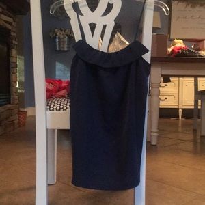 J Crew navy blue spaghetti strap blouse